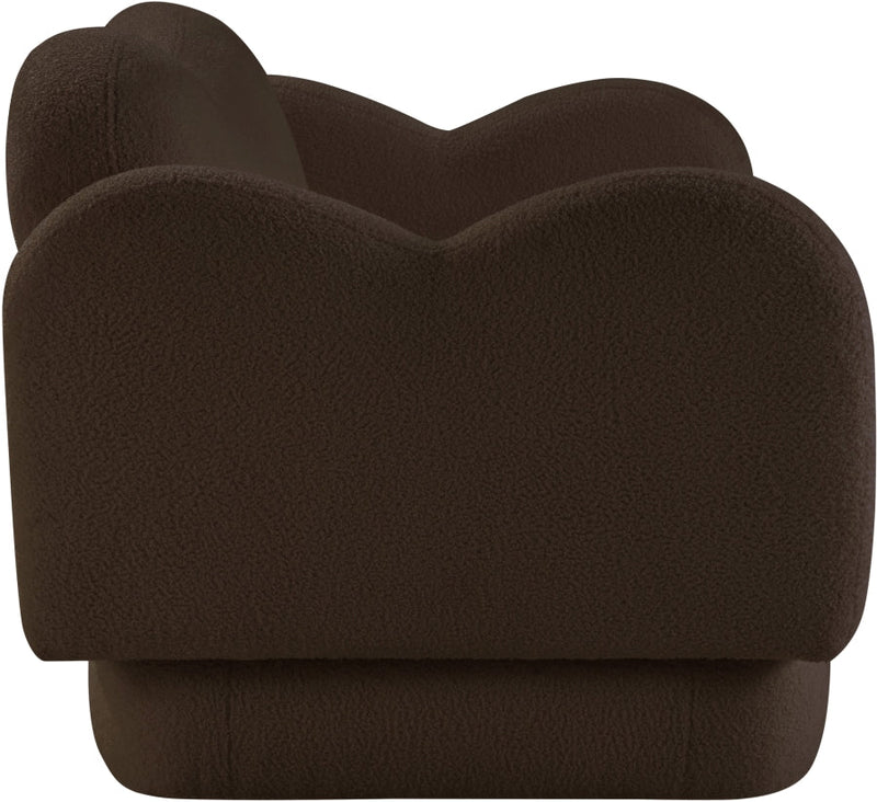 Bloom 58" Teddy Fabric Upholstered Upholstered Loveseat in Brown - 44006Brown-L