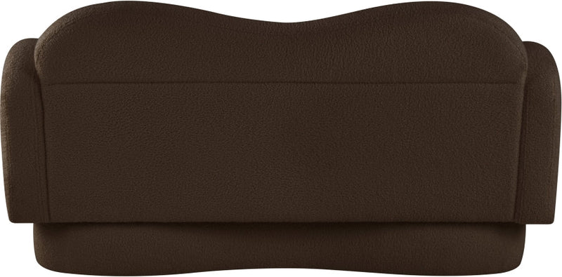 Bloom 58" Teddy Fabric Upholstered Upholstered Loveseat in Brown - 44006Brown-L