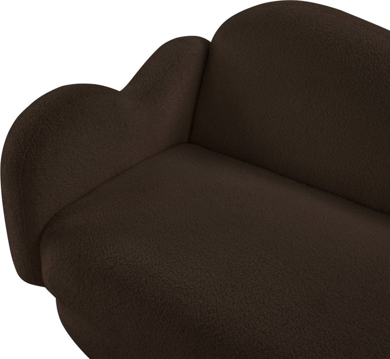 Bloom 58" Teddy Fabric Upholstered Upholstered Loveseat in Brown - 44006Brown-L