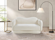 Bloom 58" Teddy Fabric Upholstered Upholstered Loveseat in Cream - 44006Cream-L
