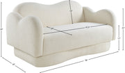 Bloom 58" Teddy Fabric Upholstered Upholstered Loveseat in Cream - 44006Cream-L