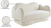 Bloom 58" Teddy Fabric Upholstered Upholstered Loveseat in Cream - 44006Cream-L