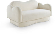 Bloom 58" Teddy Fabric Upholstered Upholstered Loveseat in Cream - 44006Cream-L