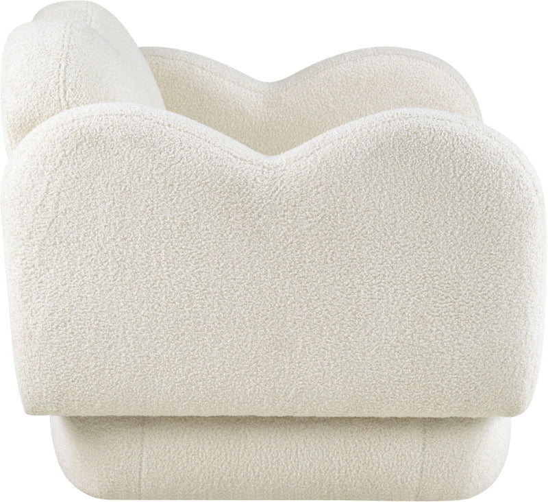 Bloom 58" Teddy Fabric Upholstered Upholstered Loveseat in Cream - 44006Cream-L