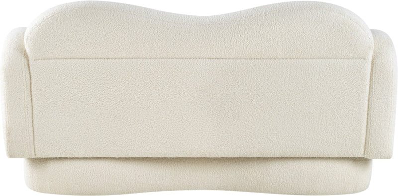 Bloom 58" Teddy Fabric Upholstered Upholstered Loveseat in Cream - 44006Cream-L