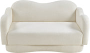 Bloom 58" Teddy Fabric Upholstered Upholstered Loveseat in Cream - 44006Cream-L