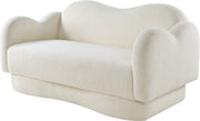 Bloom 58" Teddy Fabric Upholstered Upholstered Loveseat in Cream - 44006Cream-L