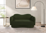 Bloom 58" Teddy Fabric Upholstered Upholstered Loveseat in Green - 44006Green-L