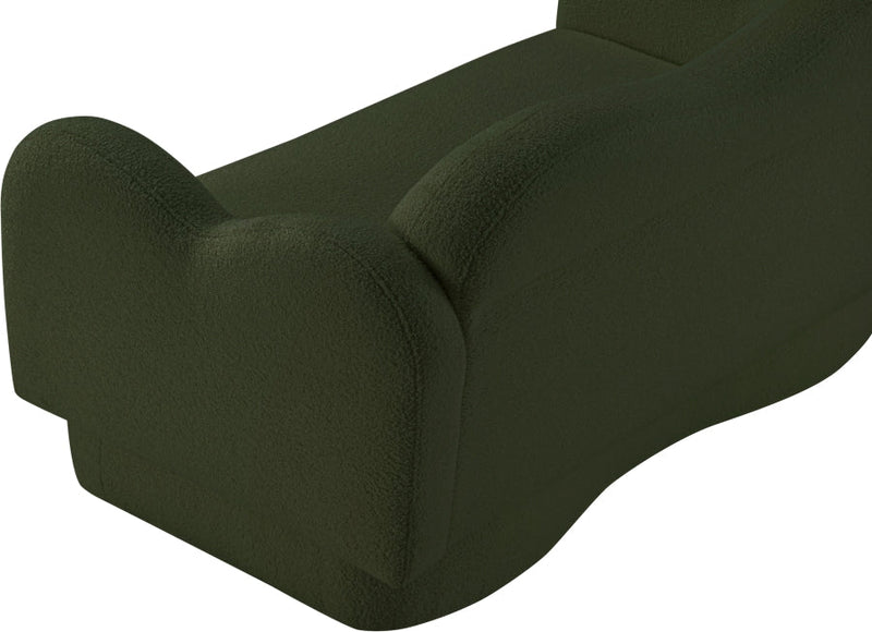Bloom 58" Teddy Fabric Upholstered Upholstered Loveseat in Green - 44006Green-L
