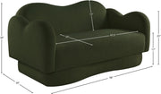 Bloom 58" Teddy Fabric Upholstered Upholstered Loveseat in Green - 44006Green-L