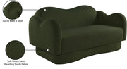 Bloom 58" Teddy Fabric Upholstered Upholstered Loveseat in Green - 44006Green-L