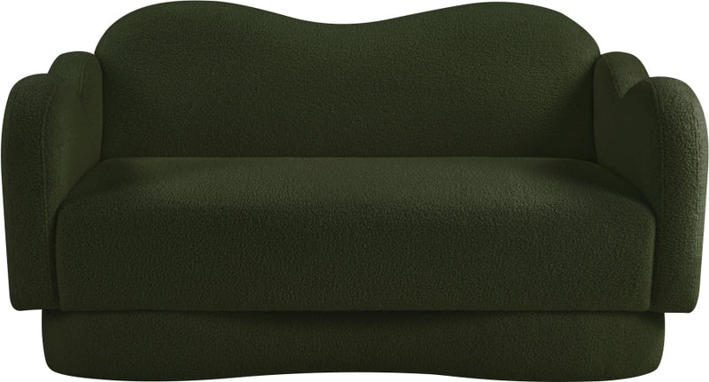 Bloom 58" Teddy Fabric Upholstered Upholstered Loveseat in Green - 44006Green-L