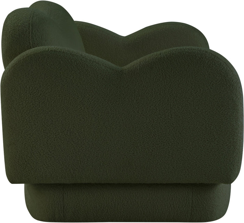 Bloom 58" Teddy Fabric Upholstered Upholstered Loveseat in Green - 44006Green-L