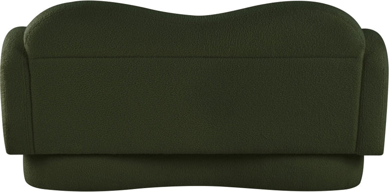 Bloom 58" Teddy Fabric Upholstered Upholstered Loveseat in Green - 44006Green-L