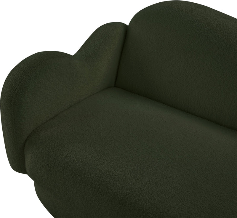 Bloom 58" Teddy Fabric Upholstered Upholstered Loveseat in Green - 44006Green-L