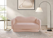 Bloom 58" Teddy Fabric Upholstered Upholstered Loveseat in Pink - 44006Pink-L