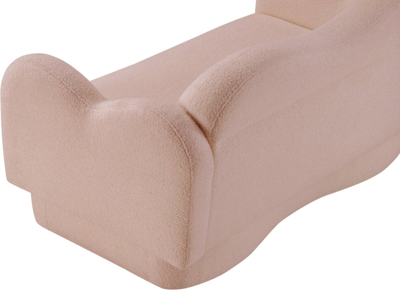Bloom 58" Teddy Fabric Upholstered Upholstered Loveseat in Pink - 44006Pink-L