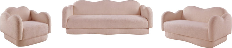 Bloom 58" Teddy Fabric Upholstered Upholstered Loveseat in Pink - 44006Pink-L