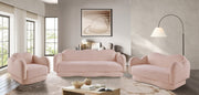Bloom 58" Teddy Fabric Upholstered Upholstered Loveseat in Pink - 44006Pink-L