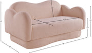 Bloom 58" Teddy Fabric Upholstered Upholstered Loveseat in Pink - 44006Pink-L