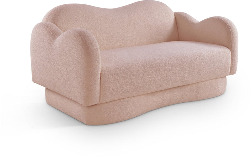 Bloom 58" Teddy Fabric Upholstered Upholstered Loveseat in Pink - 44006Pink-L