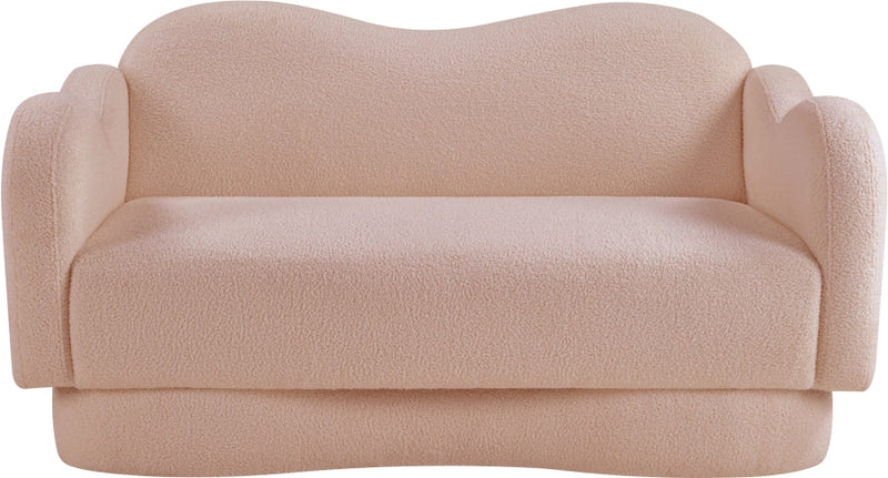 Bloom 58" Teddy Fabric Upholstered Upholstered Loveseat in Pink - 44006Pink-L