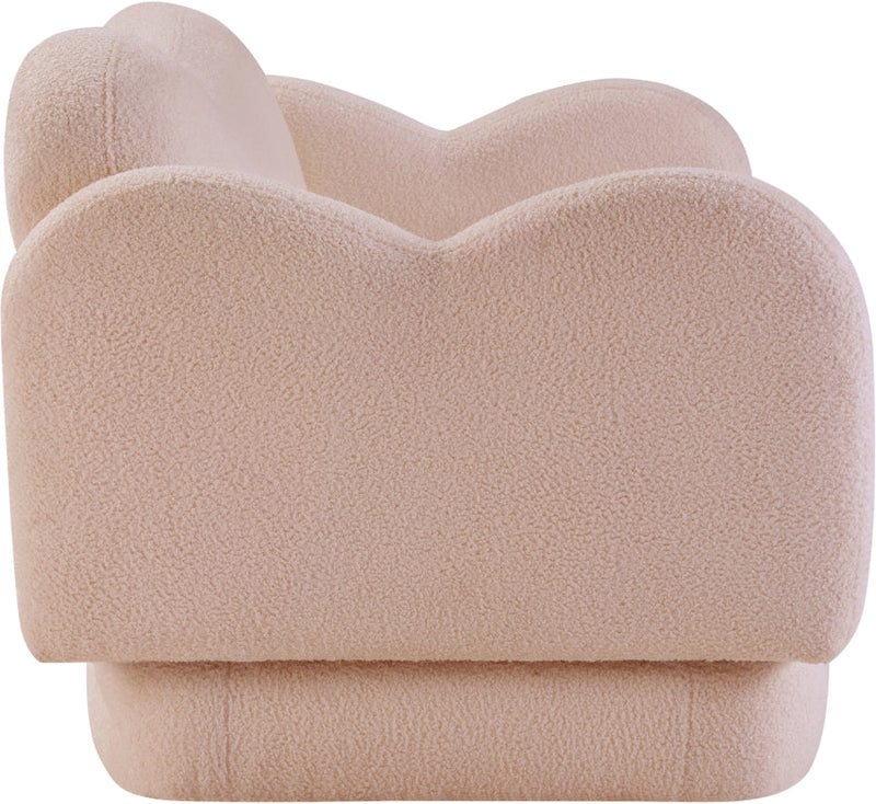 Bloom 58" Teddy Fabric Upholstered Upholstered Loveseat in Pink - 44006Pink-L