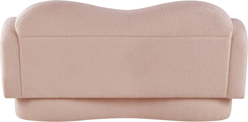 Bloom 58" Teddy Fabric Upholstered Upholstered Loveseat in Pink - 44006Pink-L