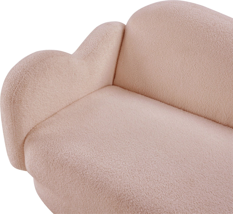 Bloom 58" Teddy Fabric Upholstered Upholstered Loveseat in Pink - 44006Pink-L