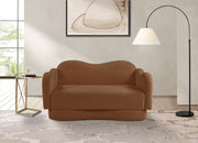 Bloom 58" Teddy Fabric Upholstered Upholstered Loveseat in Saddle - 44006Saddle-L