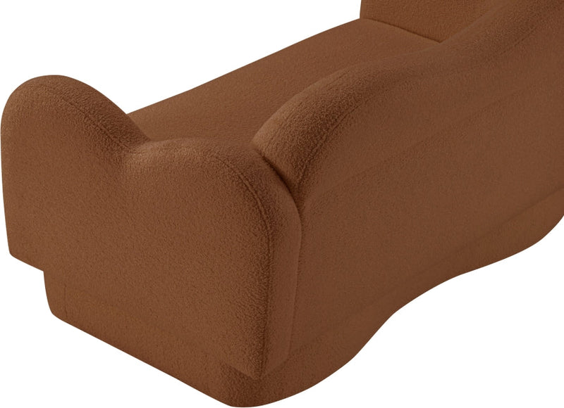 Bloom 58" Teddy Fabric Upholstered Upholstered Loveseat in Saddle - 44006Saddle-L