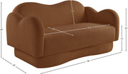 Bloom 58" Teddy Fabric Upholstered Upholstered Loveseat in Saddle - 44006Saddle-L