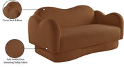 Bloom 58" Teddy Fabric Upholstered Upholstered Loveseat in Saddle - 44006Saddle-L