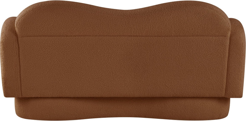 Bloom 58" Teddy Fabric Upholstered Upholstered Loveseat in Saddle - 44006Saddle-L