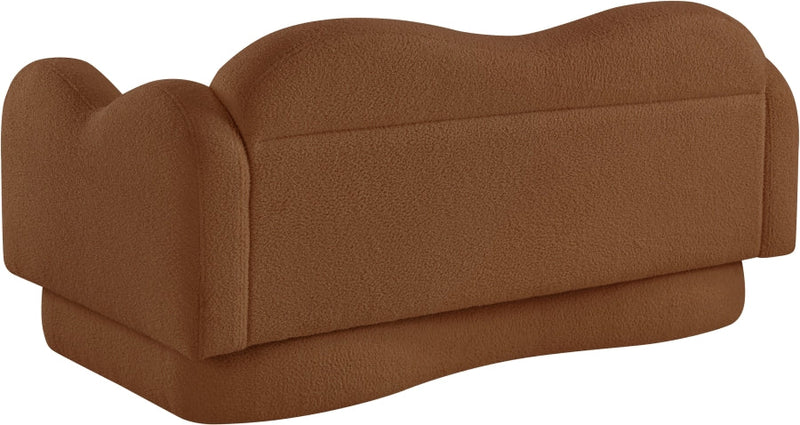 Bloom 58" Teddy Fabric Upholstered Upholstered Loveseat in Saddle - 44006Saddle-L