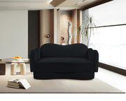 Bloom 58" Velvet Upholstered Upholstered Loveseat in Black - 44007Black-L