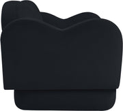 Bloom 58" Velvet Upholstered Upholstered Loveseat in Black - 44007Black-L