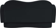 Bloom 58" Velvet Upholstered Upholstered Loveseat in Black - 44007Black-L