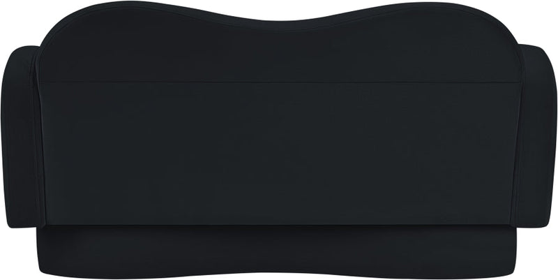 Bloom 58" Velvet Upholstered Upholstered Loveseat in Black - 44007Black-L