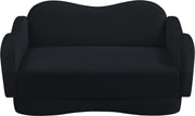 Bloom 58" Velvet Upholstered Upholstered Loveseat in Black - 44007Black-L
