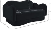 Bloom 58" Velvet Upholstered Upholstered Loveseat in Black - 44007Black-L