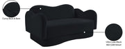 Bloom 58" Velvet Upholstered Upholstered Loveseat in Black - 44007Black-L