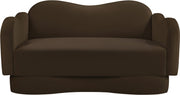 Bloom 58" Velvet Upholstered Upholstered Loveseat in Brown - 44007Brown-L
