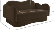 Bloom 58" Velvet Upholstered Upholstered Loveseat in Brown - 44007Brown-L