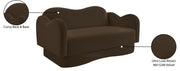 Bloom 58" Velvet Upholstered Upholstered Loveseat in Brown - 44007Brown-L