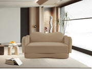 Bloom 58" Velvet Upholstered Upholstered Loveseat in Camel - 44007Camel-L