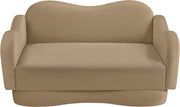 Bloom 58" Velvet Upholstered Upholstered Loveseat in Camel - 44007Camel-L