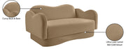 Bloom 58" Velvet Upholstered Upholstered Loveseat in Camel - 44007Camel-L