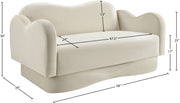 Bloom 58" Velvet Upholstered Upholstered Loveseat in Cream - 44007Cream-L