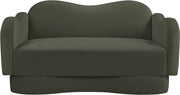 Bloom 58" Velvet Upholstered Upholstered Loveseat in Green - 44007Green-L
